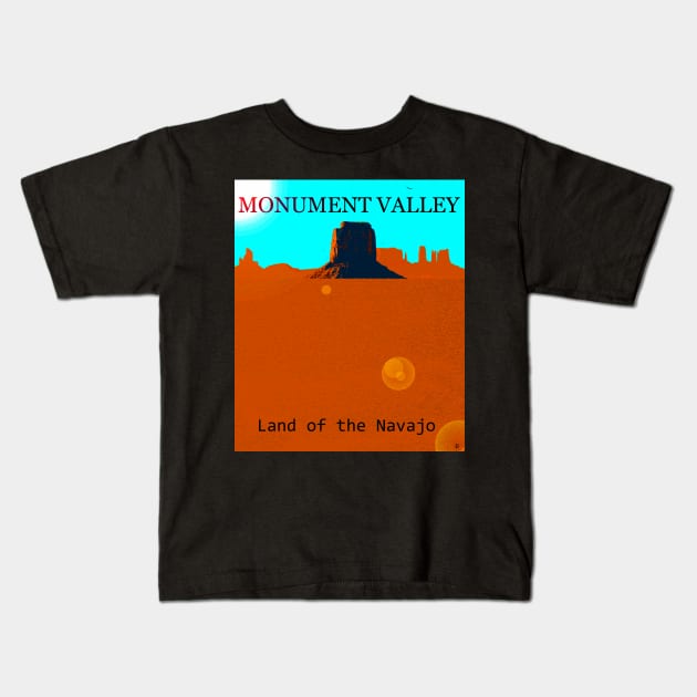 Land of the Navajo Monument Valley Arizona Kids T-Shirt by dltphoto